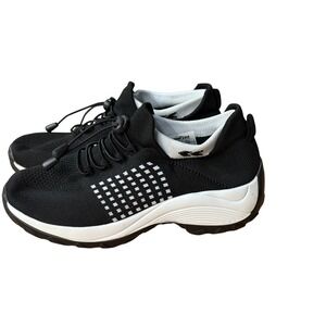 Orthofit Womens Black Knit Air-Cooled Memory Foam Walking Sneakers Size 7.5 US